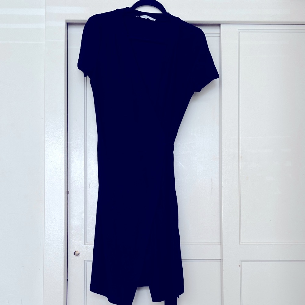 Mango Black Mini Wrap Dress